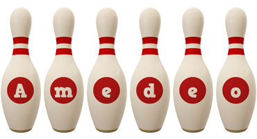 Amedeo bowling-pin logo