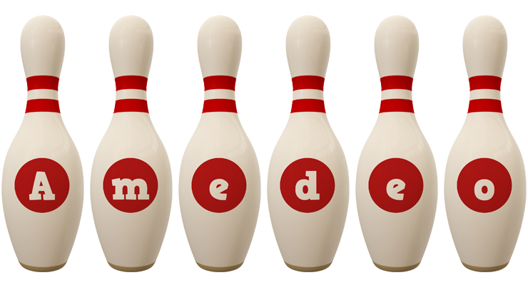 Amedeo bowling-pin logo