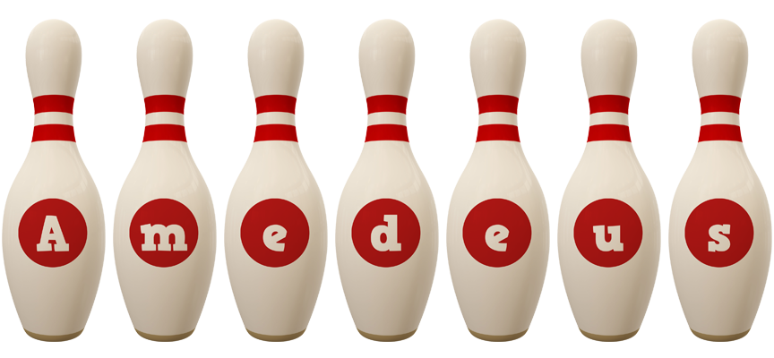 Amedeus bowling-pin logo