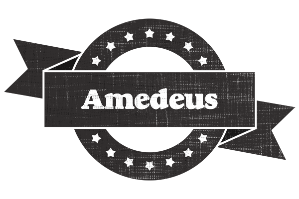 Amedeus grunge logo