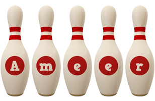 Ameer bowling-pin logo