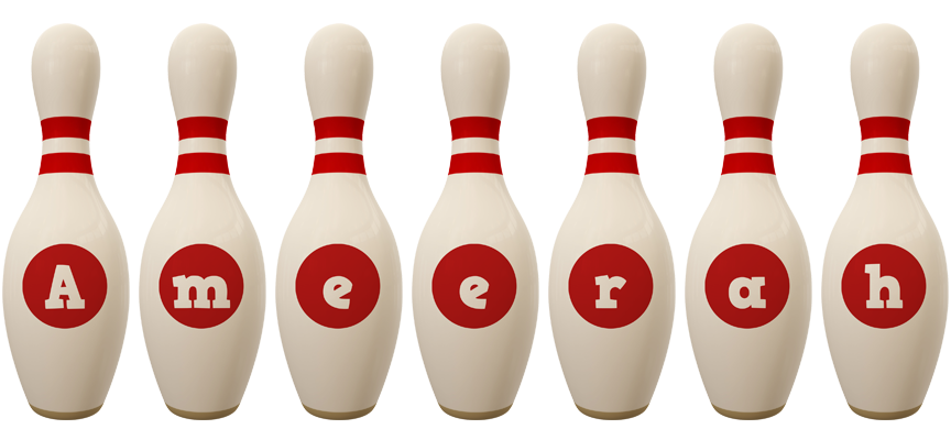 Ameerah bowling-pin logo