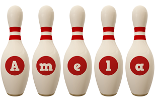 Amela bowling-pin logo