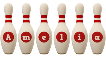 Amelia bowling-pin logo