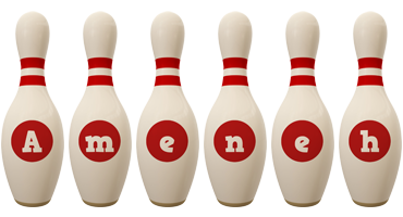 Ameneh bowling-pin logo