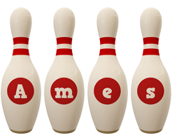 Ames bowling-pin logo