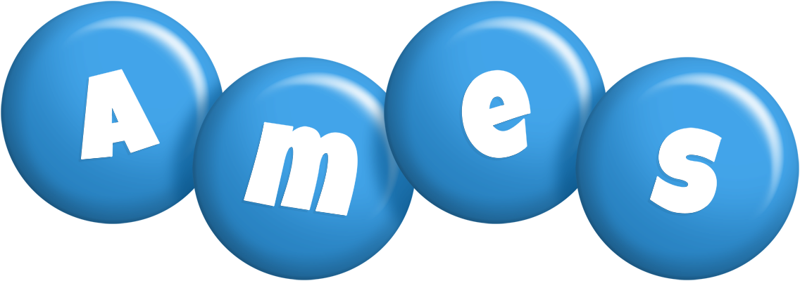 Ames candy-blue logo