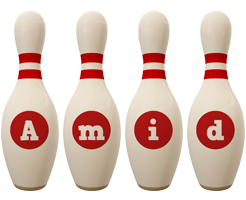 Amid bowling-pin logo