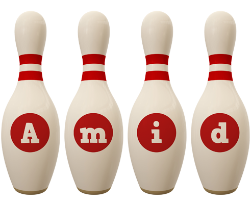 Amid bowling-pin logo