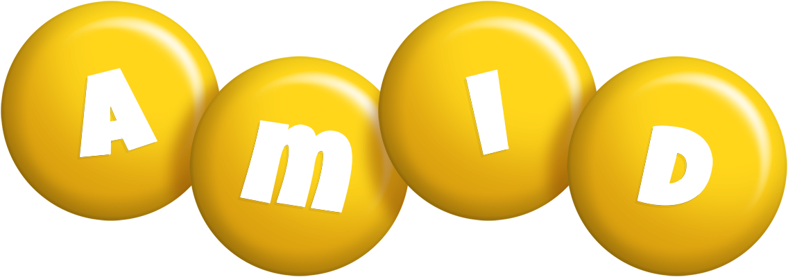Amid candy-yellow logo