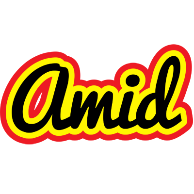 Amid flaming logo