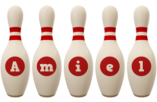 Amiel bowling-pin logo