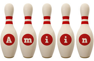 Amiin bowling-pin logo