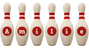 Amilie bowling-pin logo