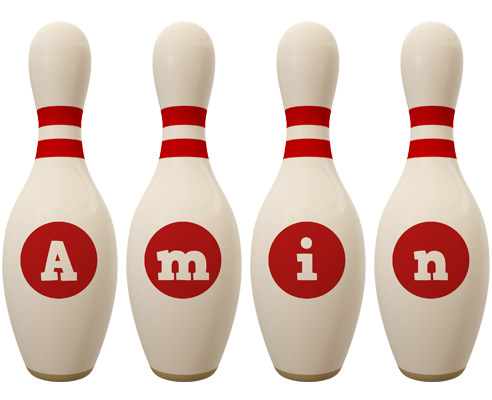 Amin bowling-pin logo