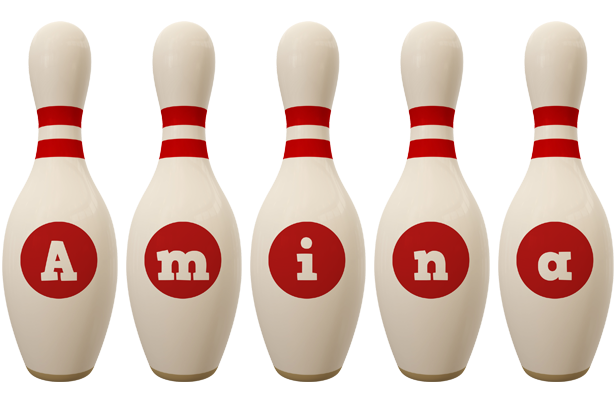 Amina bowling-pin logo