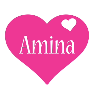 Amina love-heart logo