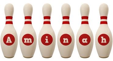 Aminah bowling-pin logo