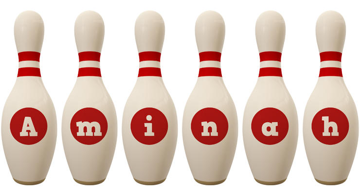 Aminah bowling-pin logo