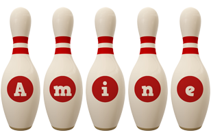 Amine bowling-pin logo