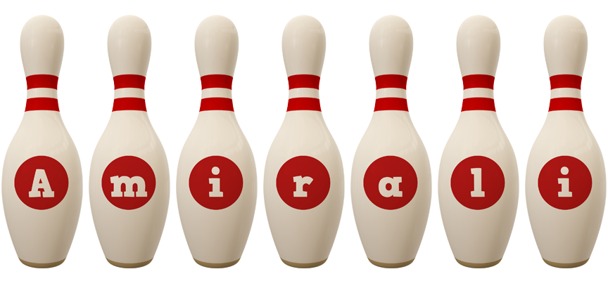 Amirali bowling-pin logo