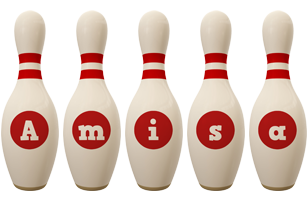 Amisa bowling-pin logo