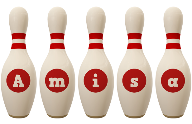 Amisa bowling-pin logo