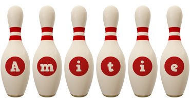 Amitie bowling-pin logo