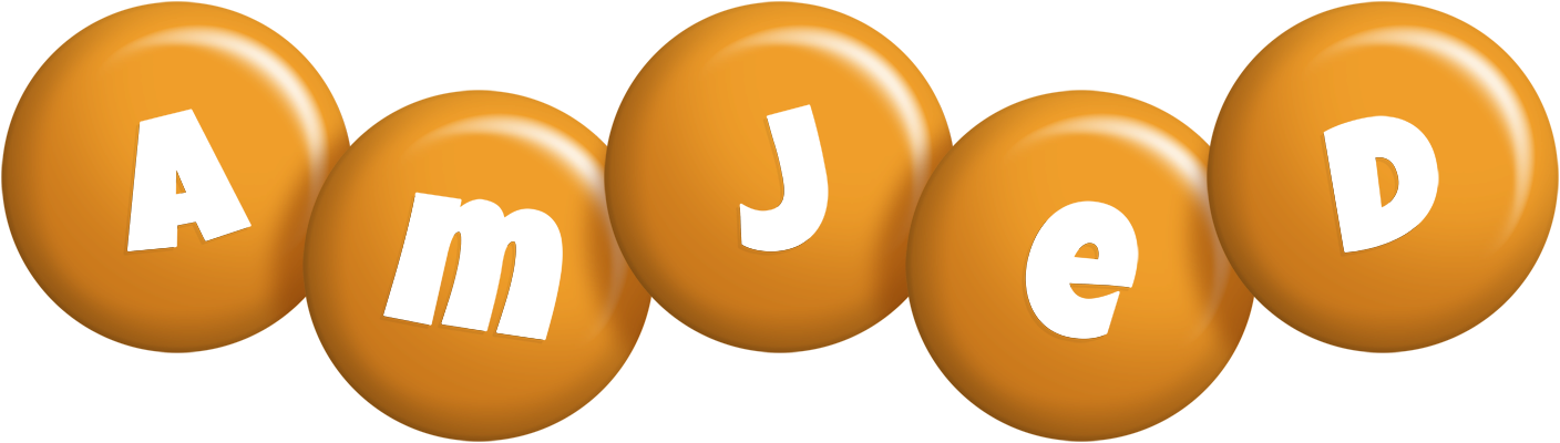 Amjed candy-orange logo