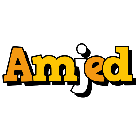 Amjed cartoon logo