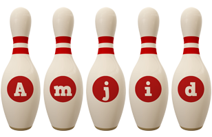 Amjid bowling-pin logo