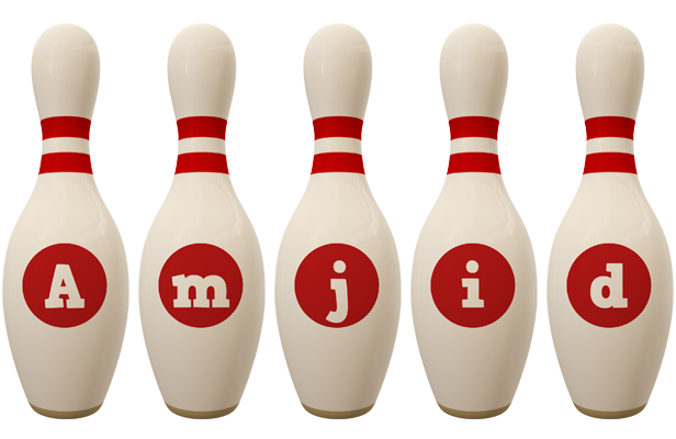 Amjid bowling-pin logo