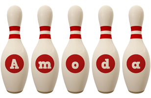 Amoda bowling-pin logo