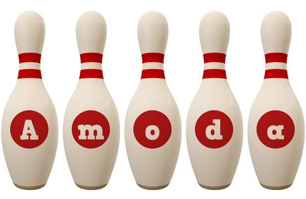 Amoda bowling-pin logo
