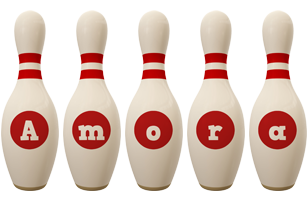 Amora bowling-pin logo