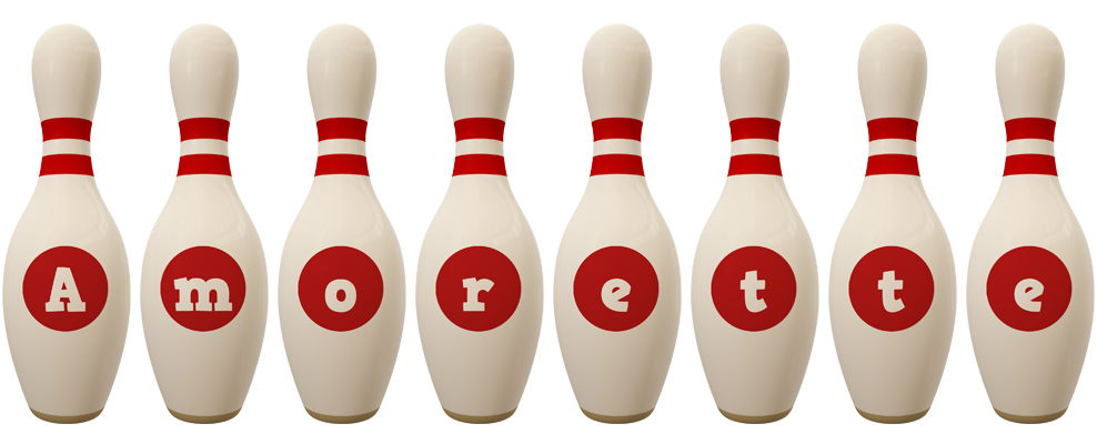 Amorette bowling-pin logo