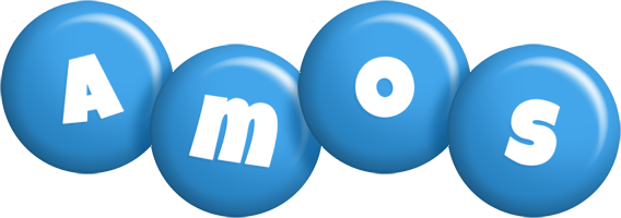 Amos candy-blue logo
