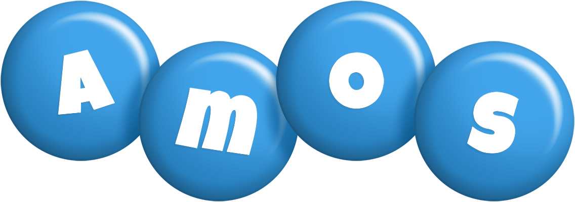 Amos candy-blue logo