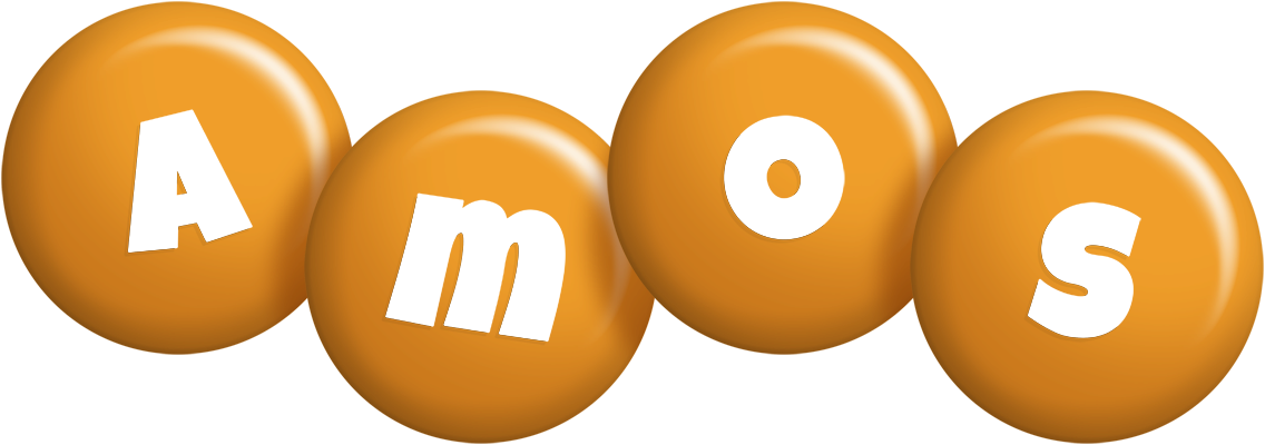 Amos candy-orange logo