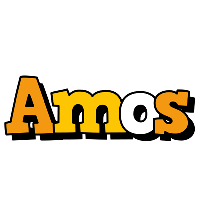 Amos cartoon logo