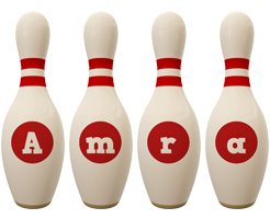 Amra bowling-pin logo