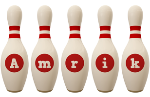 Amrik bowling-pin logo