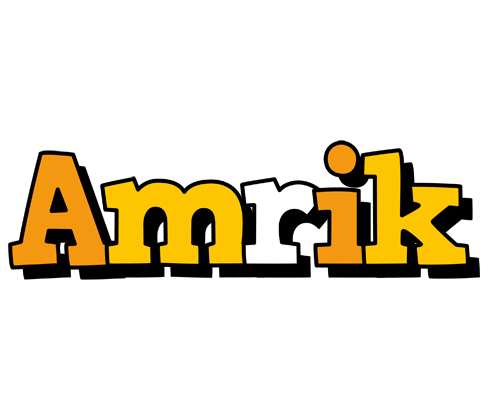 Amrik cartoon logo