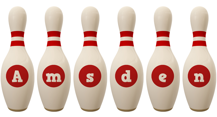 Amsden bowling-pin logo