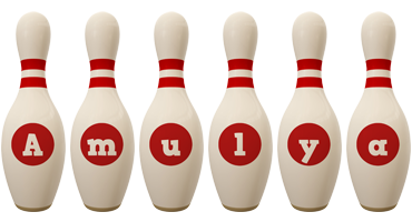 Amulya bowling-pin logo