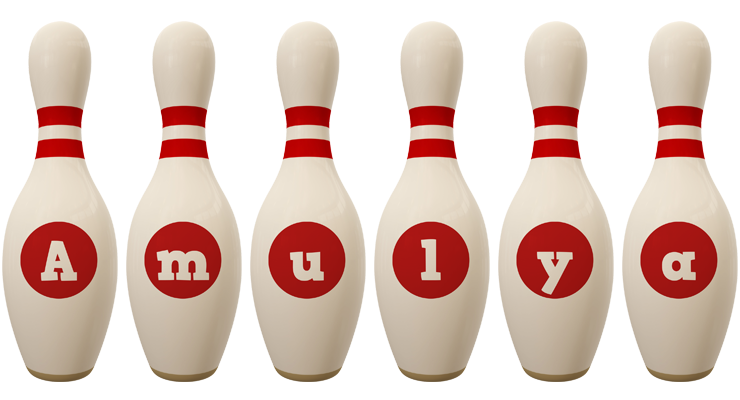 Amulya bowling-pin logo