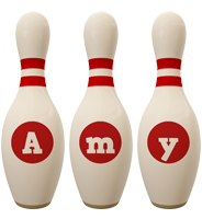 Amy bowling-pin logo