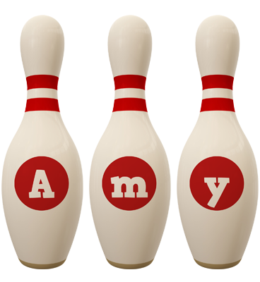 Amy bowling-pin logo