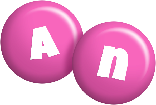 An candy-pink logo