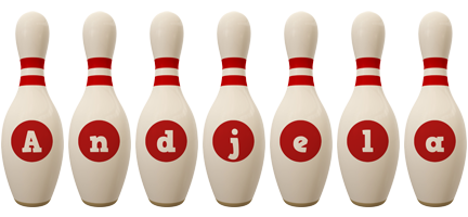 Andjela bowling-pin logo